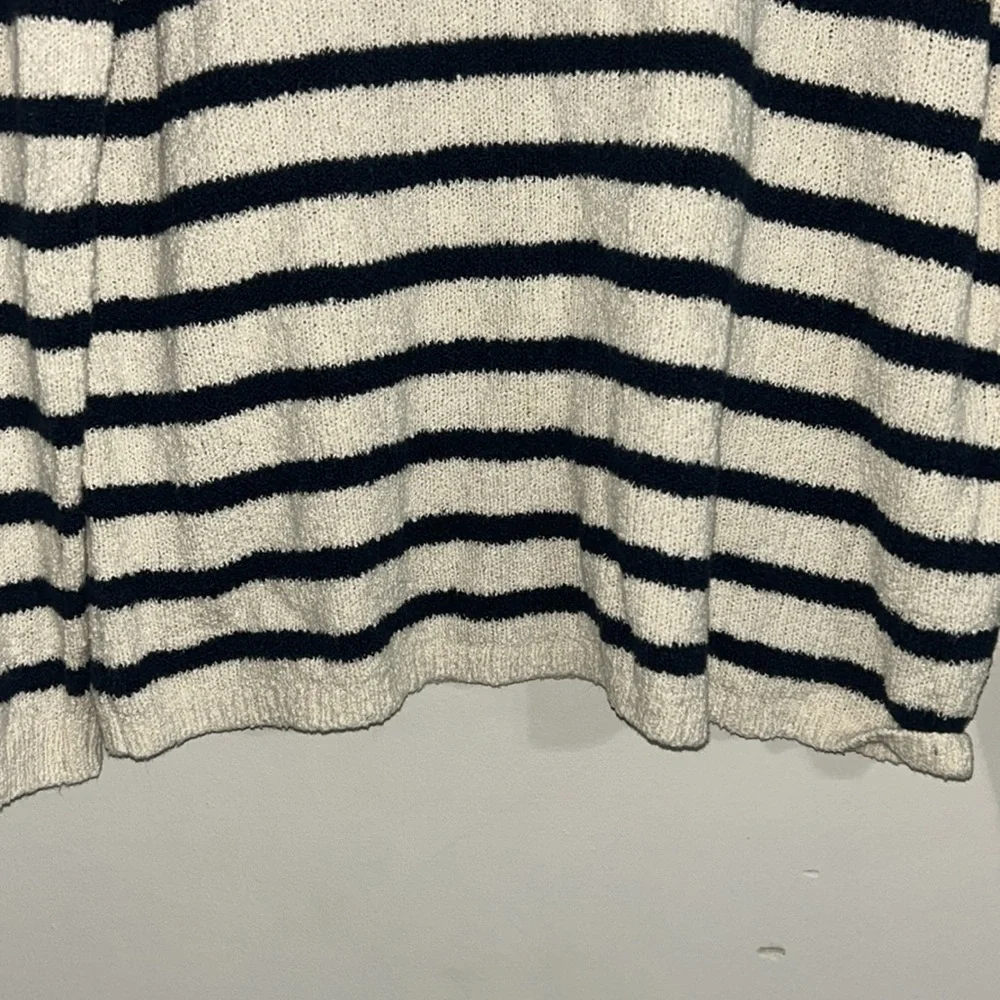 J.Crew striped nautical mock neck sweater medium